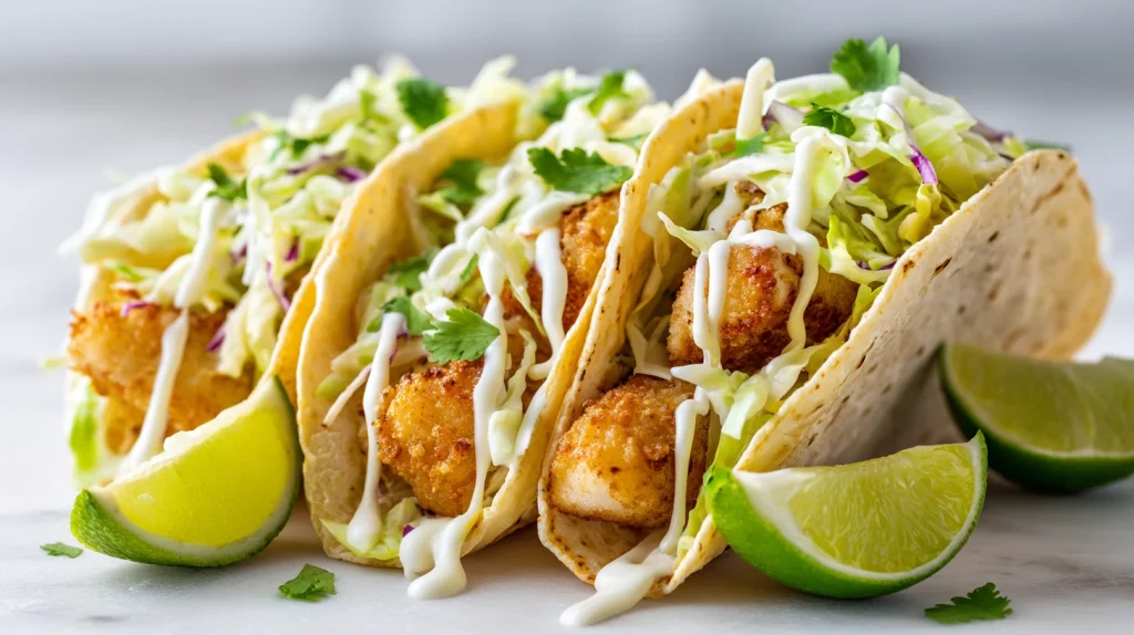 Fish Tacos With Cabbage Slaw: Fresh, Crispy, and Flavor Packed Homemade Tacos 2 u2124897212 realistic close up of fish tacos filled with cris dbbcb71f bc6b 49f6 a2ea 6a4567ac5ee8 3