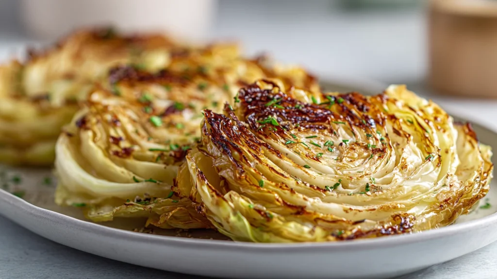 Cabbage Steaks Recipe for Crispy, Flavorful, Healthy Oven Roasted Perfection 2 u2124897212 realistic close up of roasted cabbage steaks plat 1618bb2f e159 4ba5 b8c8 f689336854b1 3 1
