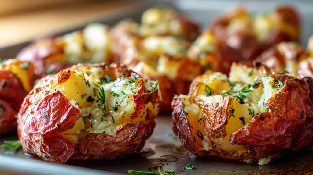 Smashed Red Potatoes Recipe That Comes Out Crispy, Creamy, and Full of Flavor 2 u2124897212 realistic close up of smashed red potatoes served 22d82482 caa7 44df af45 284578998212 2