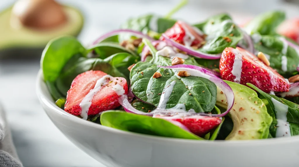 Spinach Salad Recipe for a Fresh, Flavorful, and Healthy Meal 2 u2124897212 realistic close up of spinach salad served in a b ab6ff89c c701 46c3 974f 84c5d22ea8b9 2