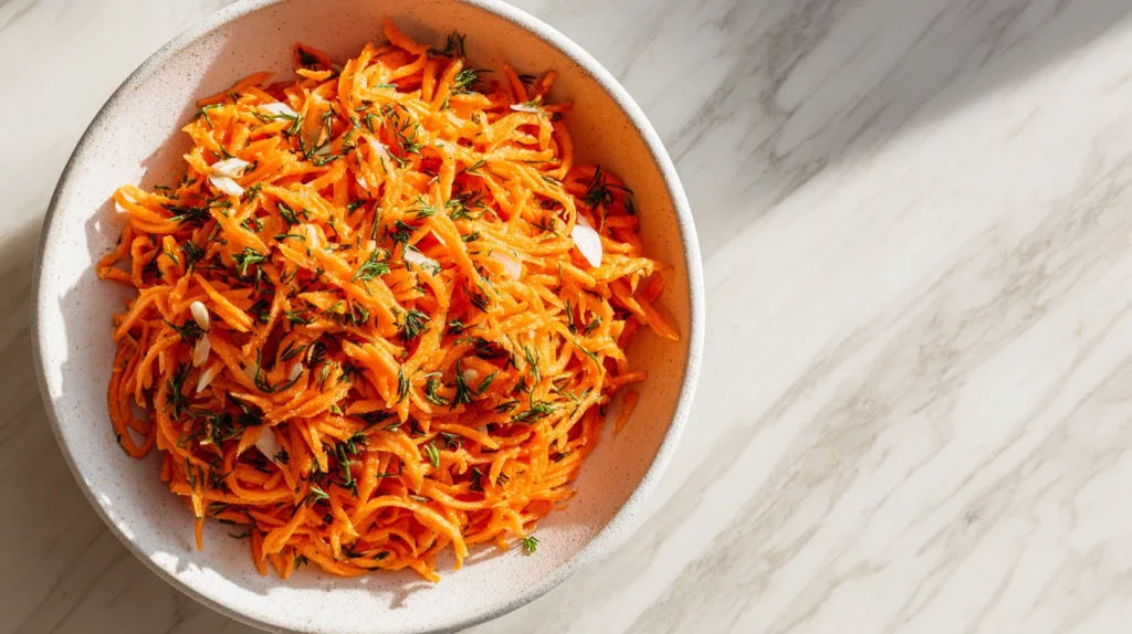 Carrot Salad Recipe for Fresh Crunchy Flavorful Healthy Meals 10 u2124897212 top down view of carrot salad arranged in a bowl 2e179b66 b1a4 4e00 b936 f954f1e655f7 1