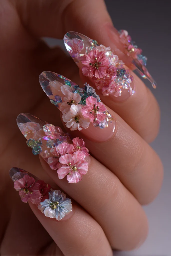 12 Modern Summer Nails Flowers Ideas 4 3D Flower Nails for Statement Style