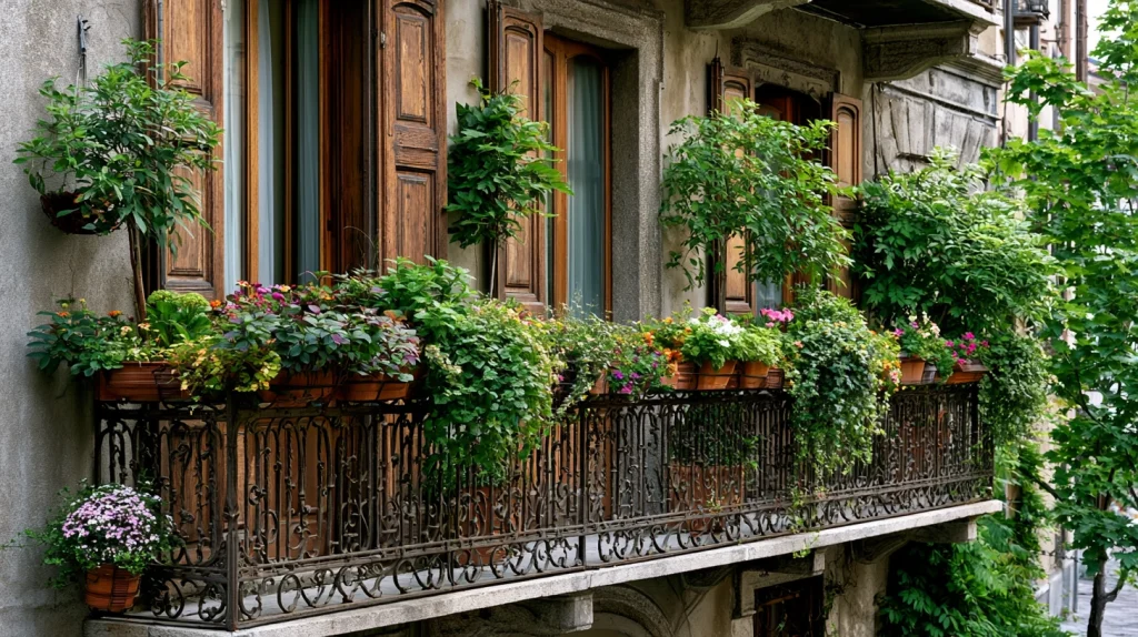 8 Famous Small Balcony Garden Ideas 3 Add Hanging Plants on Balcony Railings