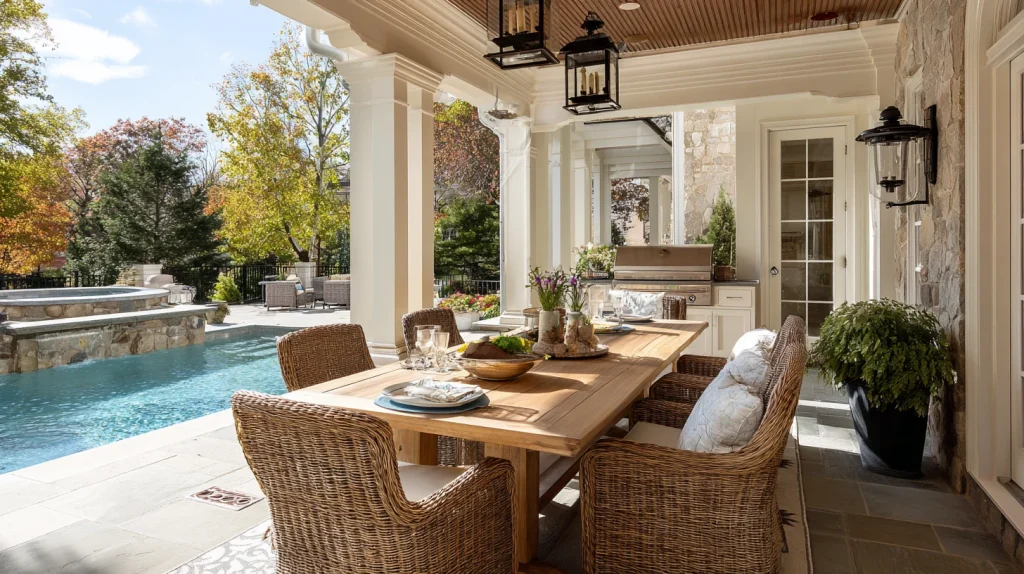 11 Special Terrace Garden Ideas 5 Add a Dining Space for Outdoor Meals