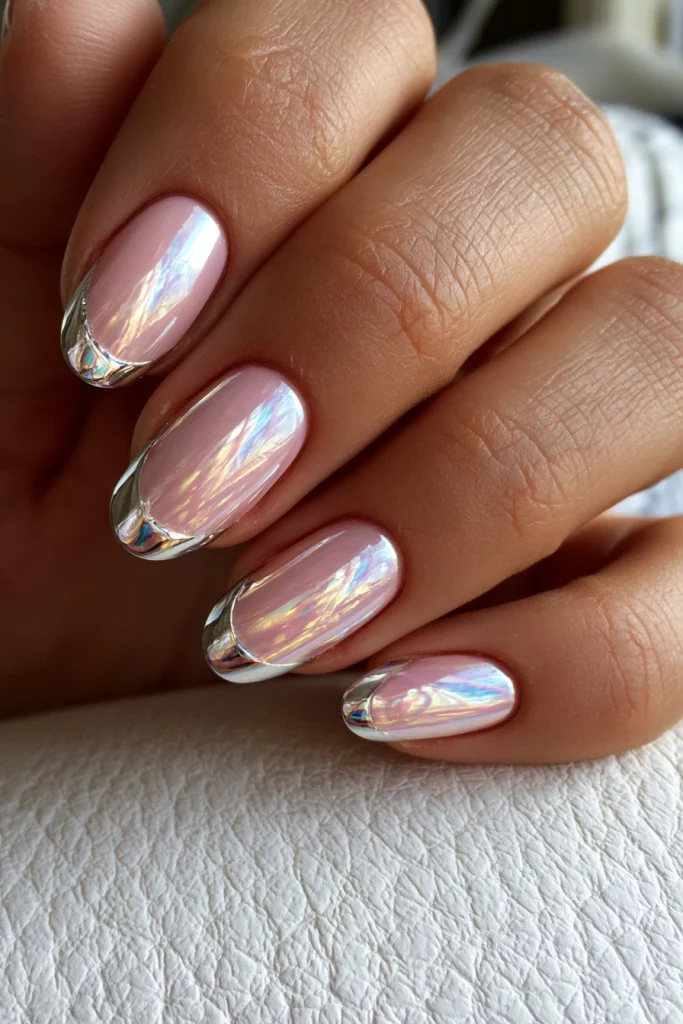 9 Glazed Donut Nails Hailey Bieber Pink Ideas 5 Baby Pink Chrome Nails French Tip