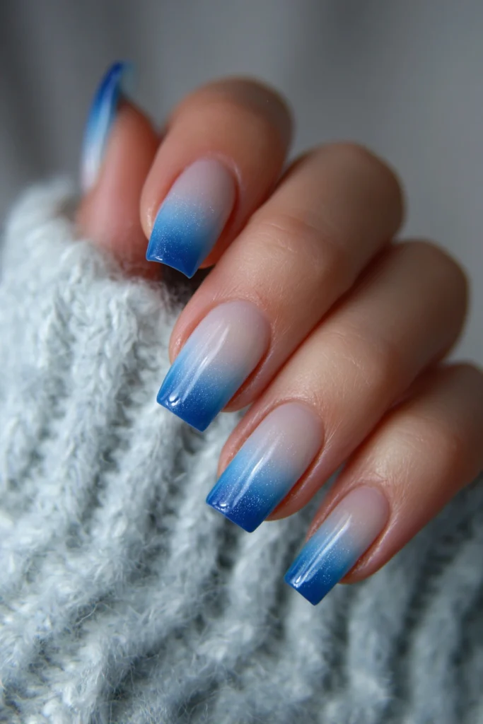 12 French Nails Summer Ideas 6 Blue Ombre French Nails