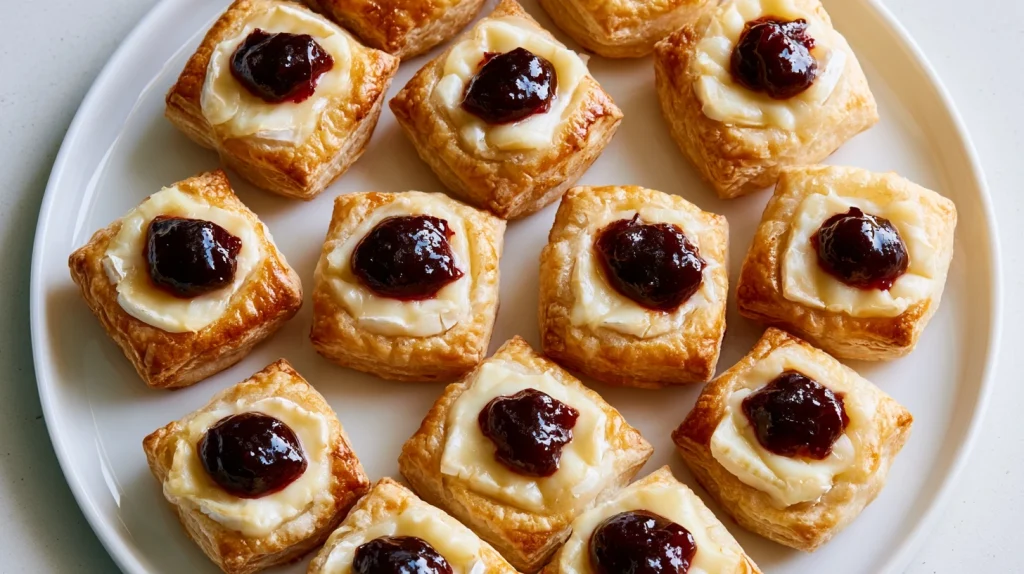 Best Brie and Jam Puff Pastry Bites - Easy Party Appetizer 10 Brie and Jam Puff Pastry Bites