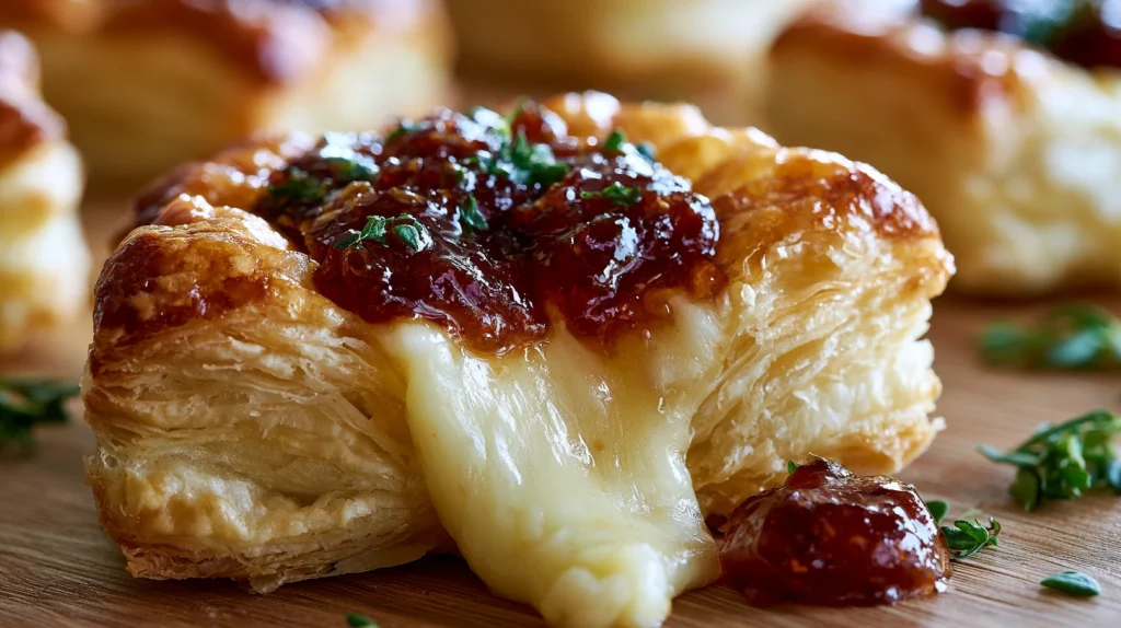 Best Brie and Jam Puff Pastry Bites - Easy Party Appetizer 2 Brie and Jam Puff Pastry Bites