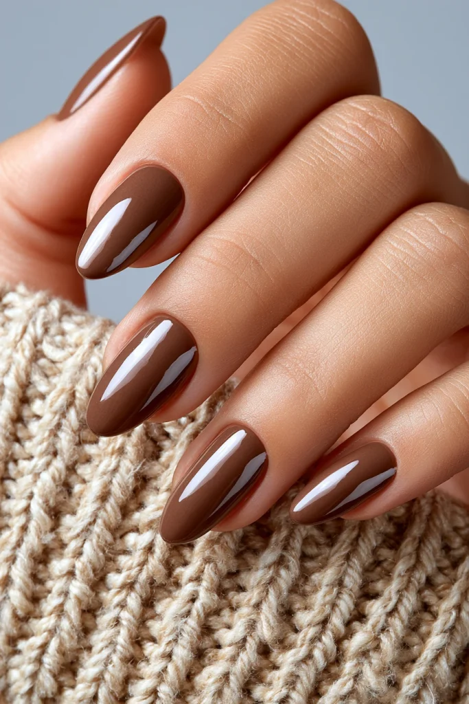 10 Brown Aura Nails Ideas 6 Brown Aura Nails with Gold Details