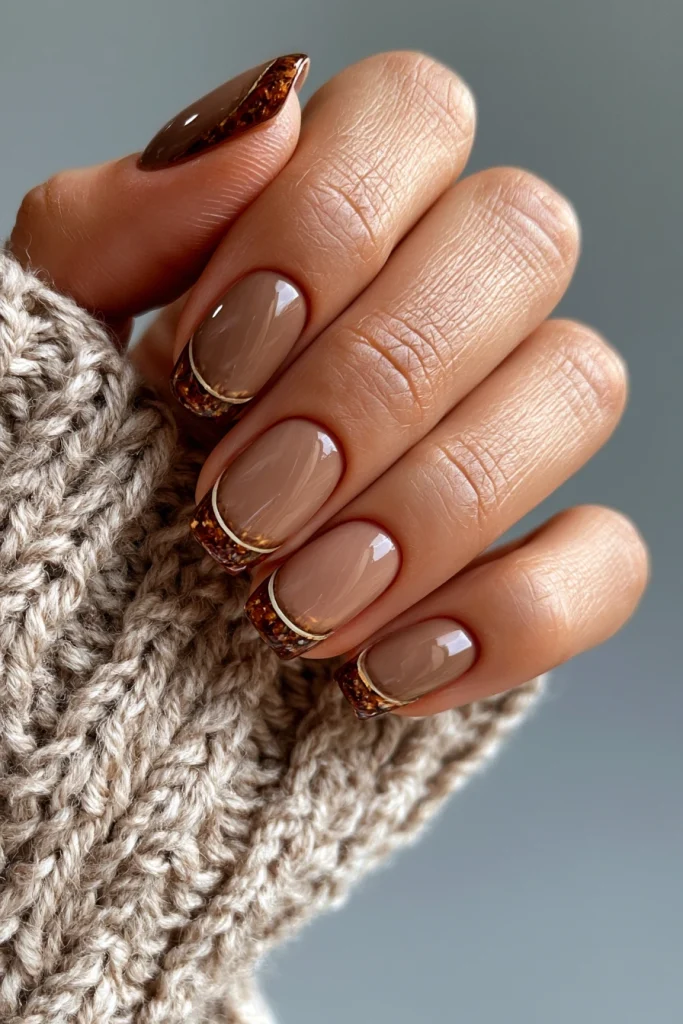 12 Nude Brown Nails Ideas 12 Brown French Tip Nude Nails