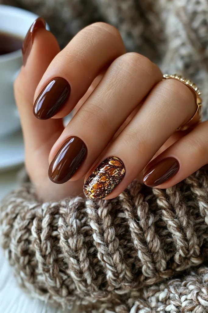 10 Brown Aura Nails Ideas 11 Brown Nails Design with Coffee Tones
