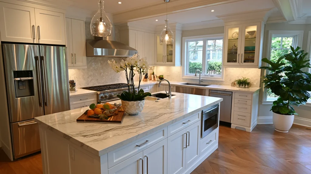 9 Unique Kitchen Backsplash Ideas 7 Carrara Quartz Countertops Kitchen Matching Backsplash