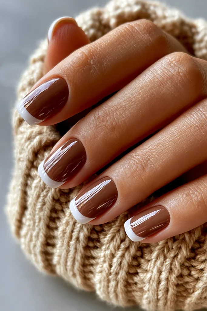 9 Dark Brown Nails Ideas 2 Classic Brown Nails Gloss Finish