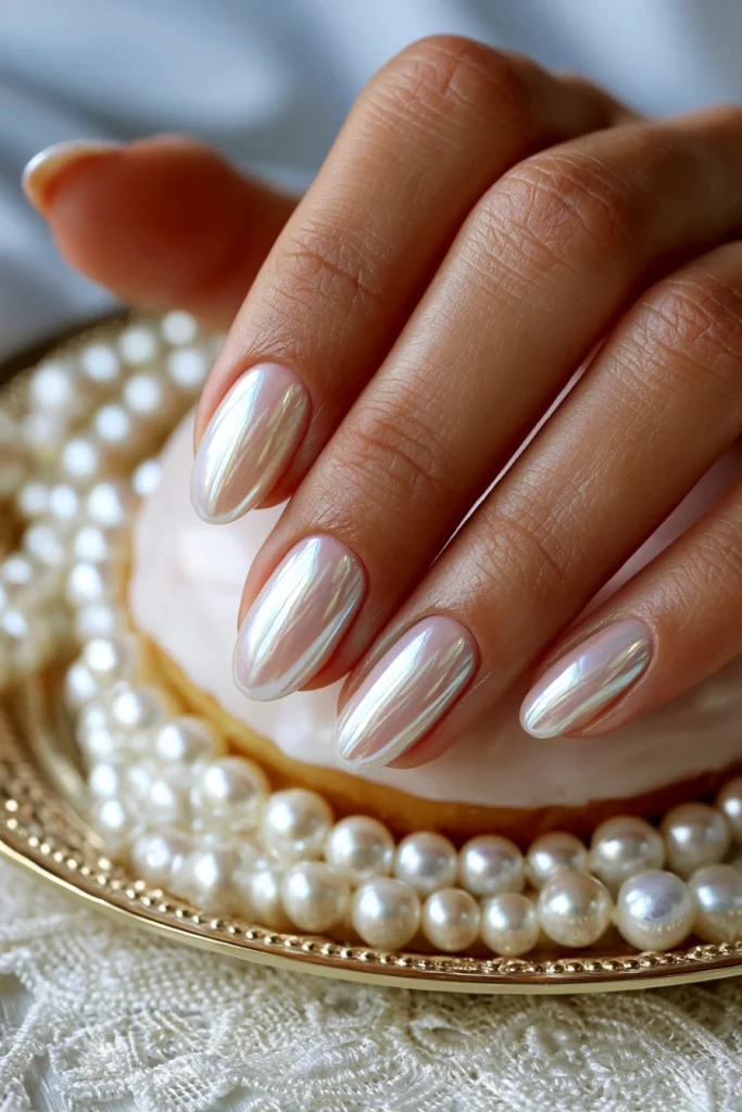 8 Glazed Donut Nails Ideas 2 Classic Pearl Glazed Donut Nails