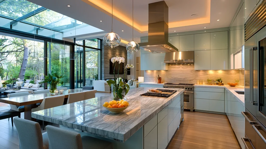12 Special Open Kitchen Design Ideas 11 Contemporary Open Kitchen with Hidden Storage