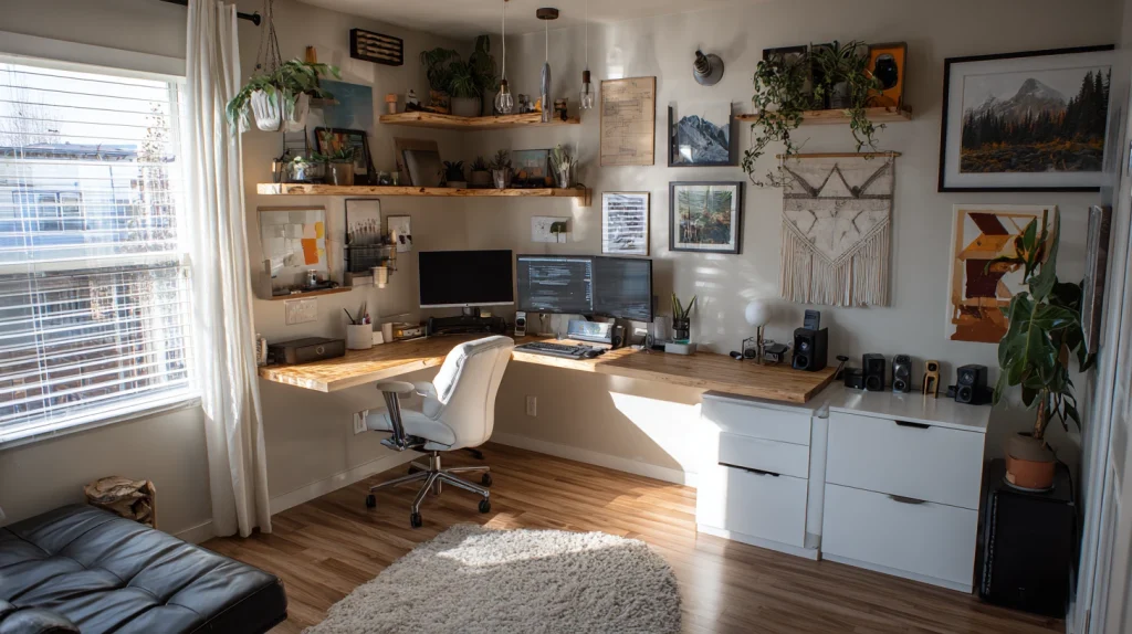 8 Best Small Office Interior Design Layout Ideas 3 Corner Home Office with Floating Desk