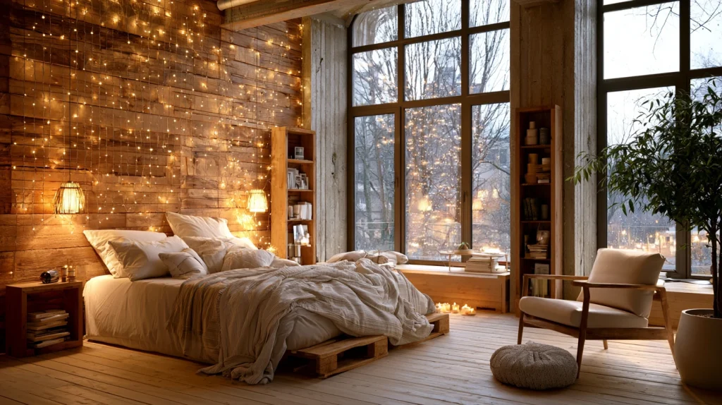 12 Popular Room Decor Ideas Bedroom Aesthetic Wall 7 Cozy Mood Wall with Soft Fairy Lights