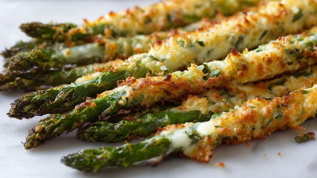 Crispy Asparagus Asiago Spears - Easy Air Fryer Appetizer 2 Crispy Asparagus Asiago Spears