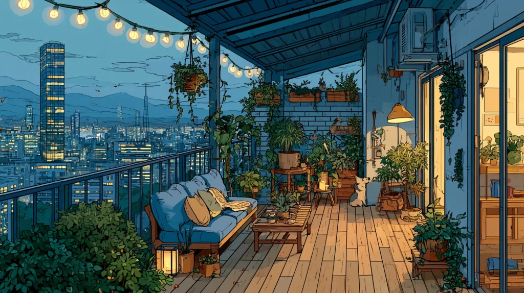 8 Modern Tiny Balcony Garden Ideas 3 Cute Apartment Balcony with Soft Lighting