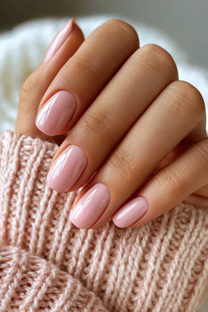 8 Glazed Donut Nails Ideas 5 Cute Gel Nails in Soft Pink Glaze