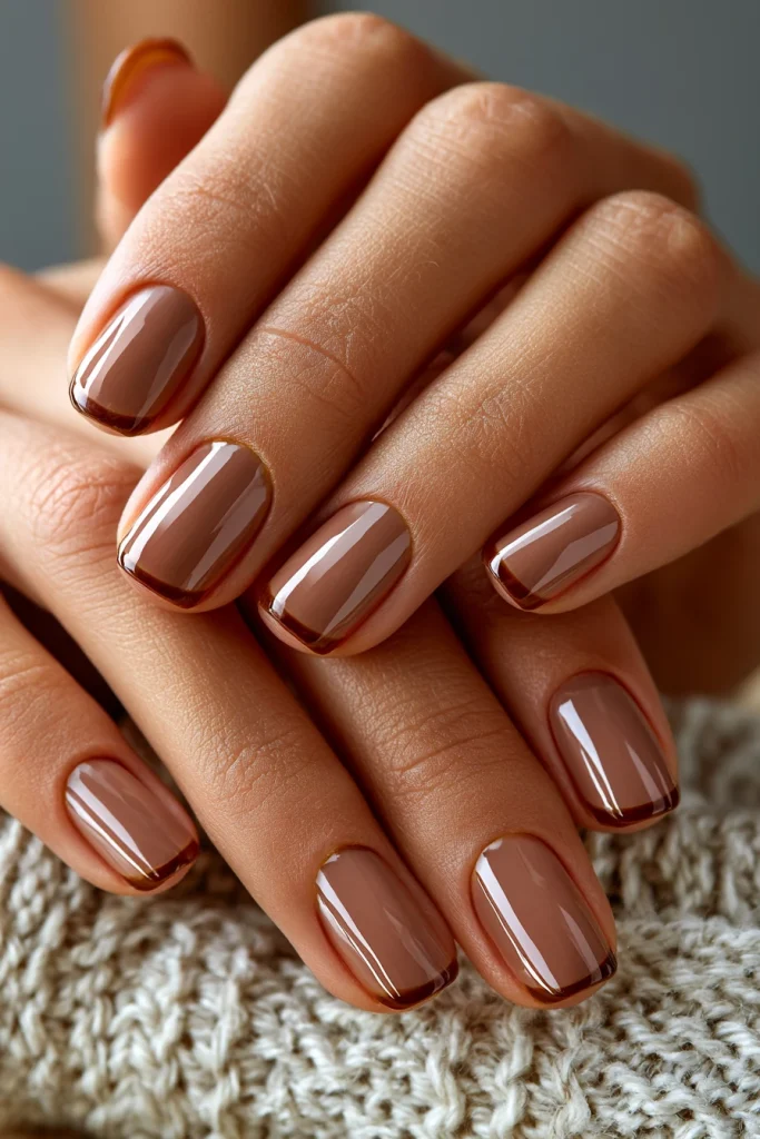 10 Brown French Tip Nails Ideas 4 Cute Simple Nails with Thin Brown Tips