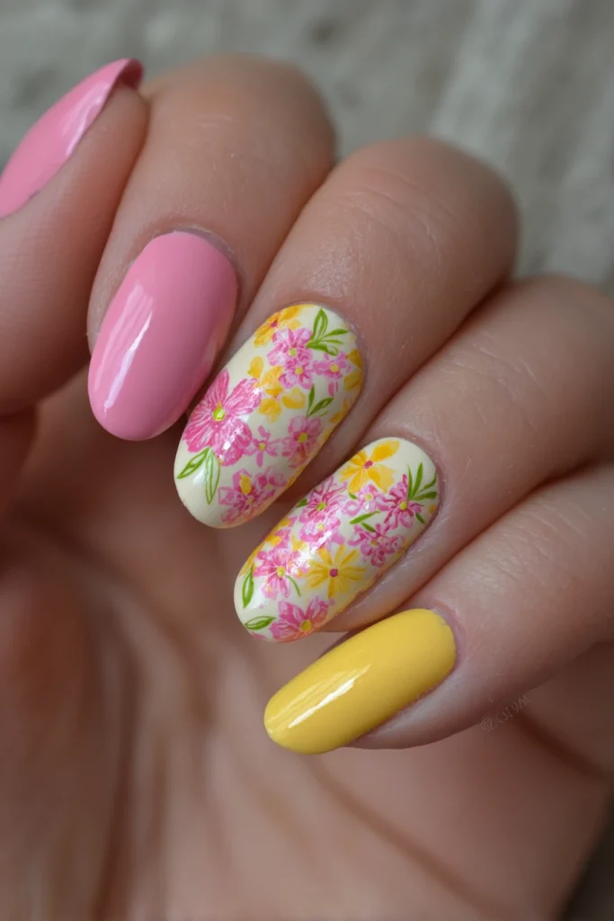 8 Pink and Yellow Summer Nails Ideas 8 Cute Simple Pink and Yellow Summer Nails