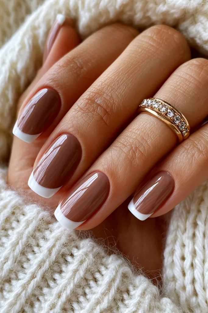 10 Brown French Tip Nails Ideas 11 DIY Nails Easy Brown French Manicure