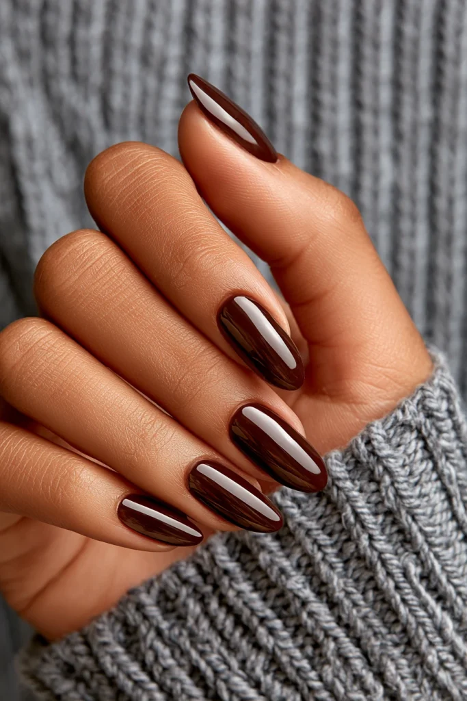 10 Brown Almond Nails Ideas 3 Dark Brown Acrylic Nails Almond Shape