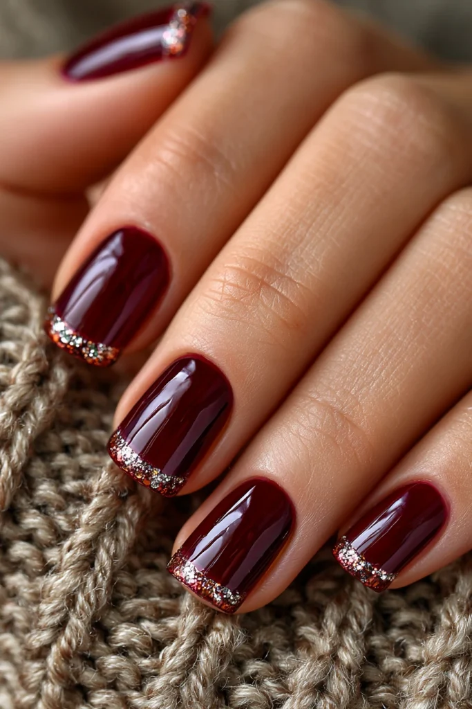 12 Dark Cherry Red Nails Ideas 12 Dark Cherry French Tips