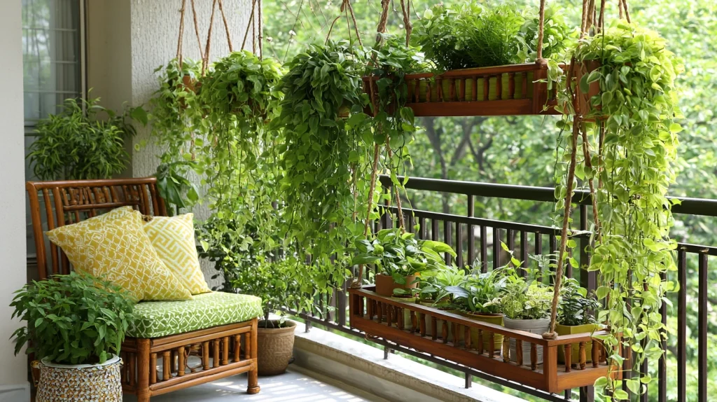 8 Famous Small Balcony Garden Ideas 6 Decorate with Balcony Garden Hanging Plants