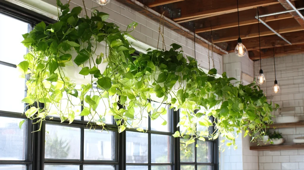 12 Modern Indoor Plants Ideas 7 Decorate with Hanging Pothos Plants