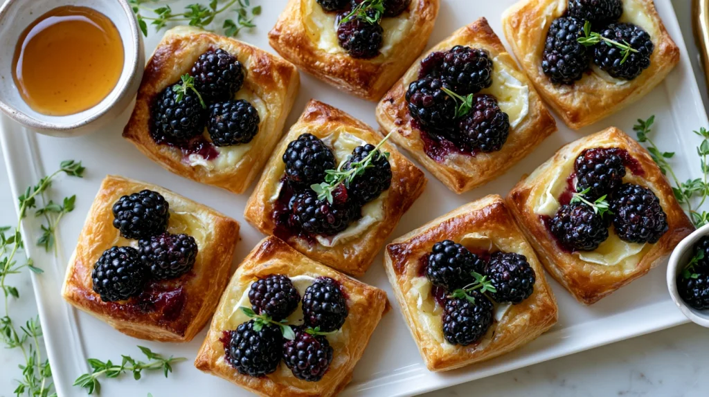 Blackberry and Brie Pastry - Easy Flaky Puff Pastry Appetizer 9 Blackberry and Brie Pastry