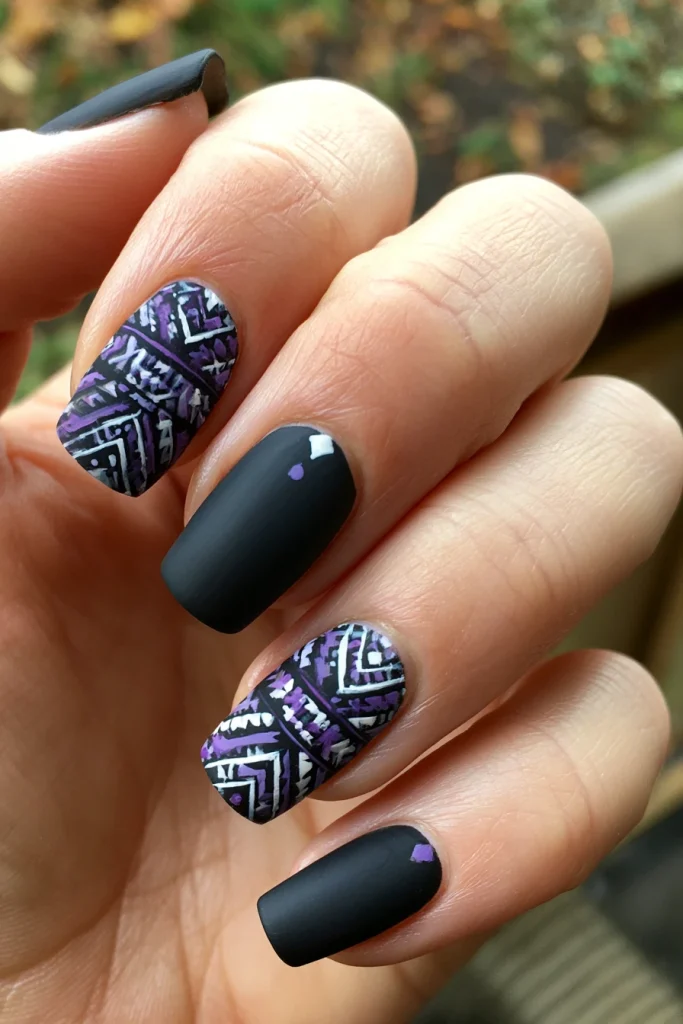11 Blue and Brown Nails Ideas 9 Dope Nails with Matte Finish