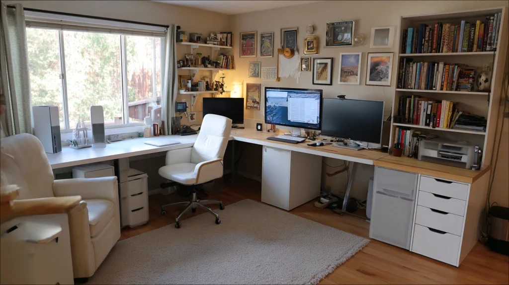9 Famous Home Office Ideas for Two Ideas 5 Double L Desk Home Office Design