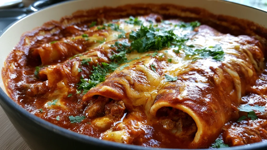 Cheesy Dutch Oven Enchiladas - Easy One-Pot Mexican Food 2 Dutch Oven Enchiladas