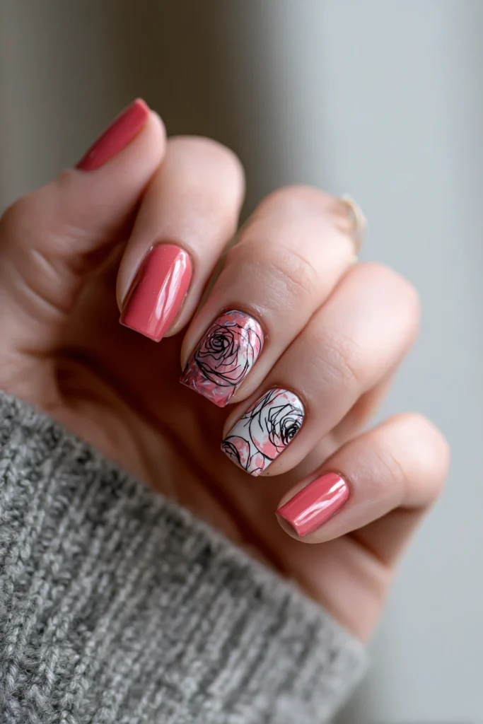 10 Nude Summer Nails Ideas 6 Easy Nails with Simple Line Art