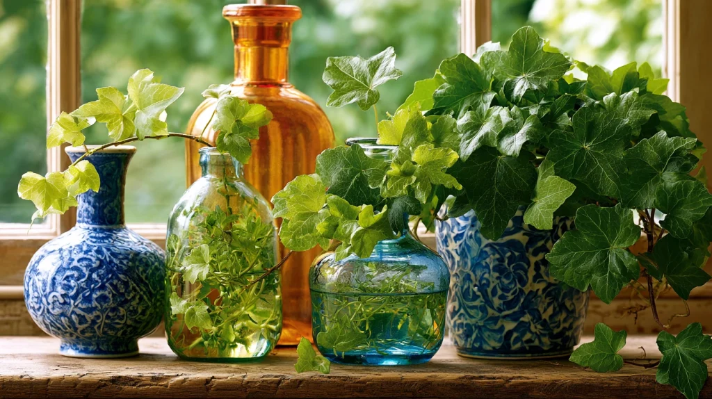 12 Famous Water Plants Indoor Ideas 11 English Ivy in Decorative Bottles