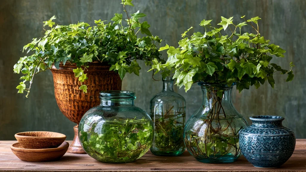 10 Famous Plants That Grow in Water Indoor Ideas 7 English Ivy in Decorative Jars
