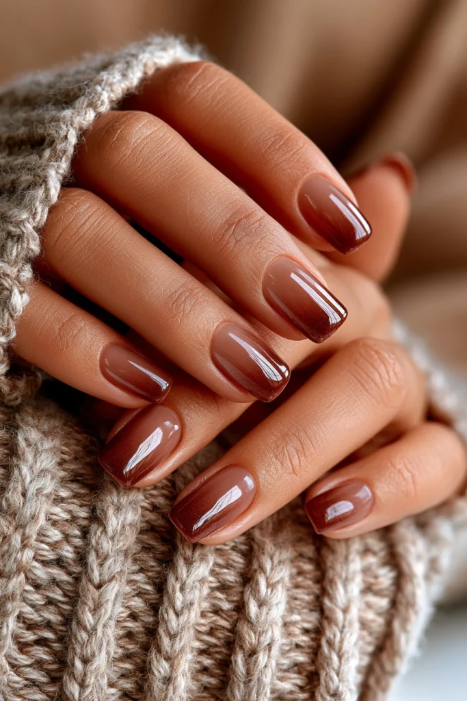 10 Brown French Tip Nails Ideas 7 Fake Nails Designs with Brown Gradient Tips
