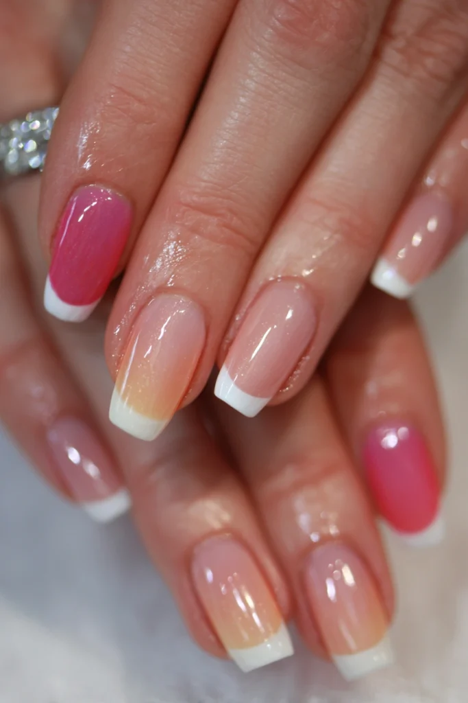 11 Summer Duck Nails Ideas 5 French Tip Acrylic Nails with Summer Colors