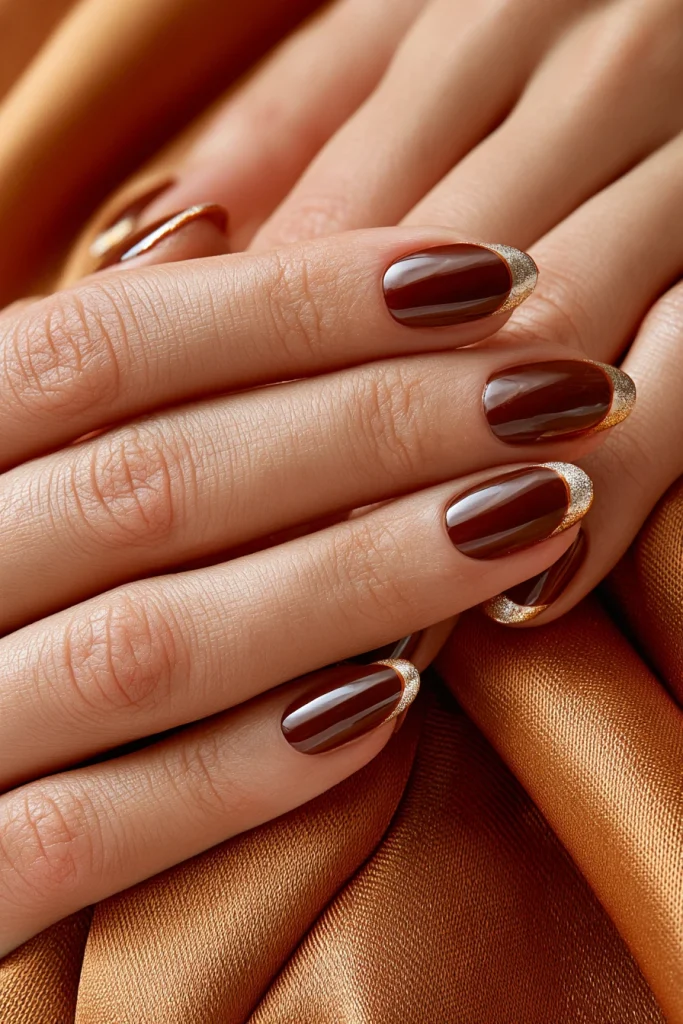 8 Brown Nails Acrylic Ideas 10 French Tip Nails Y2K Brown Edition 1