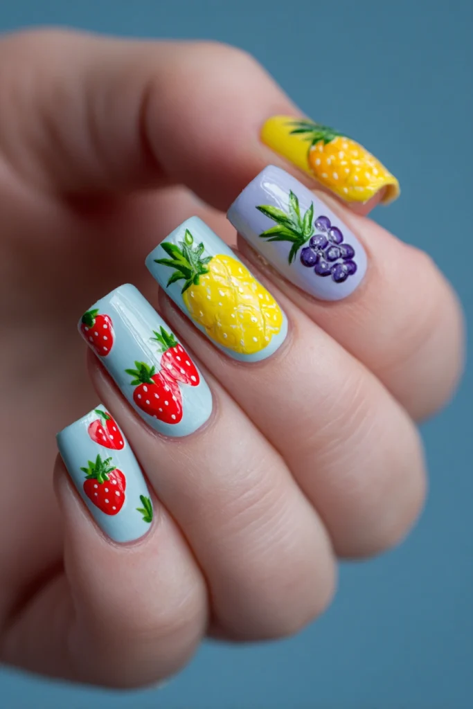 10 Bold Summer Nails Ideas 5 Fruit Inspired Summer Nail Art