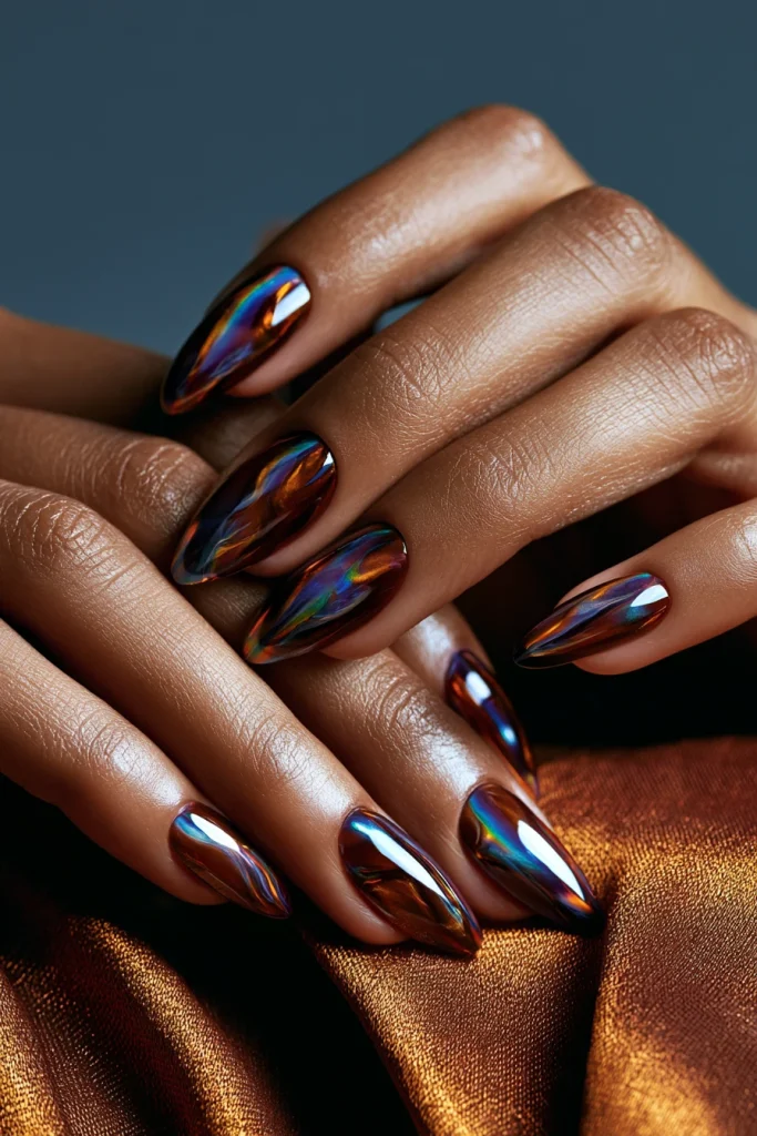 10 Brown Aura Nails Ideas 8 Funky Brown Aura Nail Art