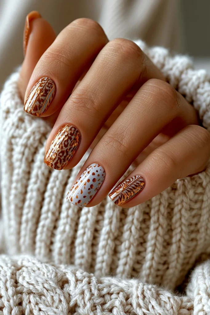 8 Cute Brown Nails Ideas 8 Funky Whimsical Nails with Brown Details