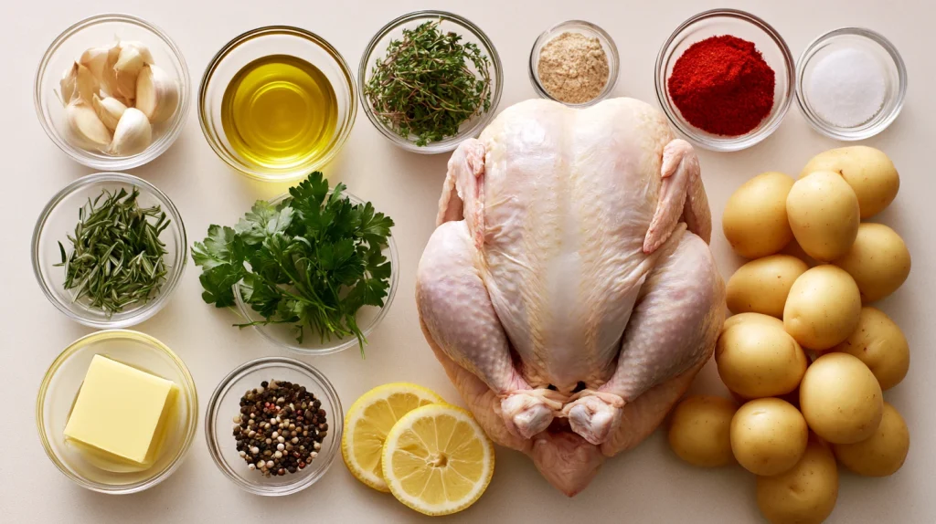 Garlic Herb Butter Roasted Chicken - Easy Weeknight Dinner 2 Garlic Herb Butter Roasted Chicken