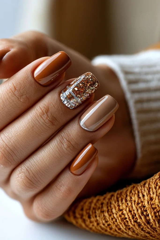 9 Brown Fall Nails Ideas 3 Gel Nails Autumn with Caramel Shades