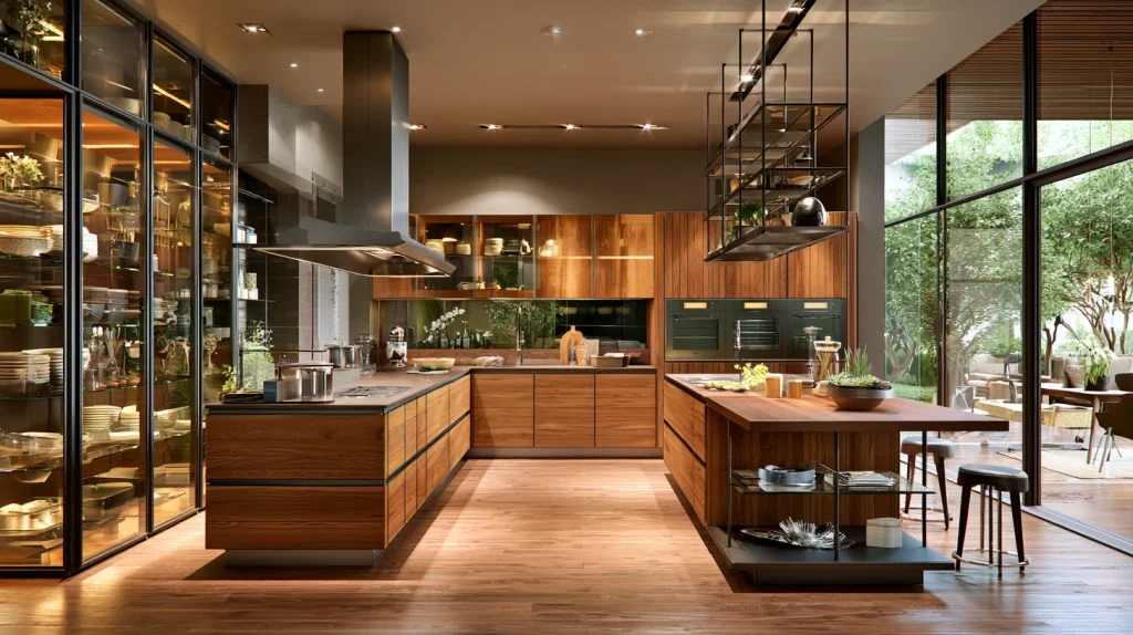 11 Famous Indian Kitchen Design Ideas 12 Glass and Wood Kitchen Combination