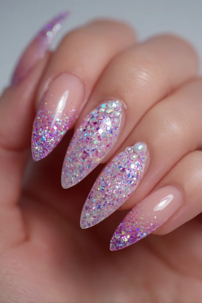 8 Pink and Yellow Summer Nails Ideas 7 Holiday Nails Summer Acrylic Glitter Set