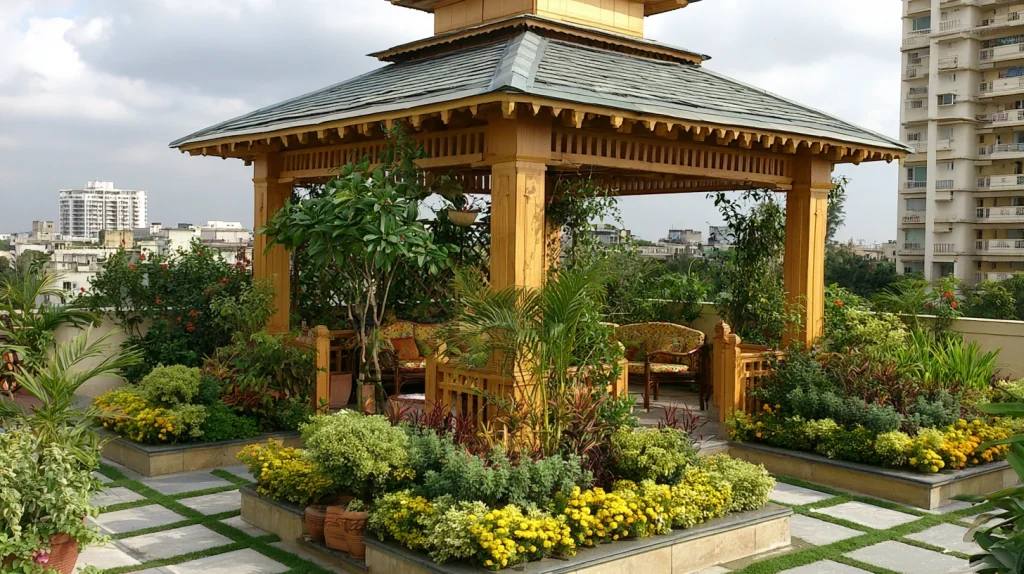 8 Best Terrace Garden Rooftop Indian Ideas 2 Indian Rooftop Garden with Traditional Green Setup