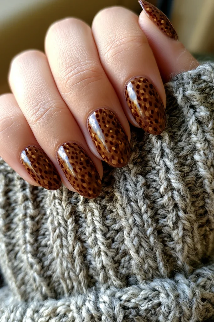 8 Brown Polka Dot Nails Ideas 8 Inspired Nails Vintage Brown Dot Look